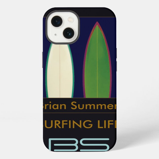 Surfboards personalized surf-themed iPhone case (Back)