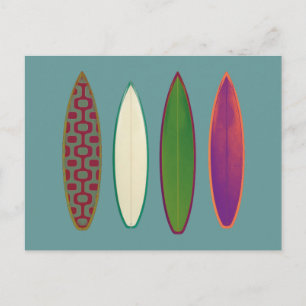 surfboards ~ surfing style postcard