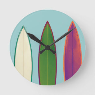 surfboards  ~ surfing style round clock