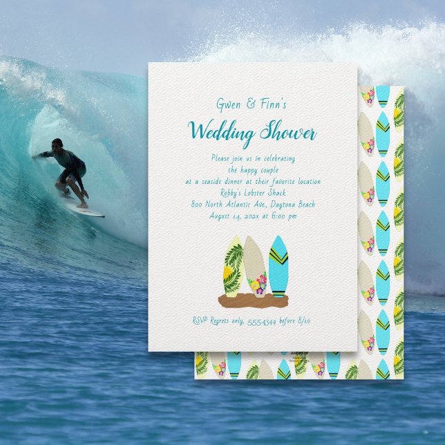 Surfboards Wedding shower for Couple Invitation (Créateur téléchargé)