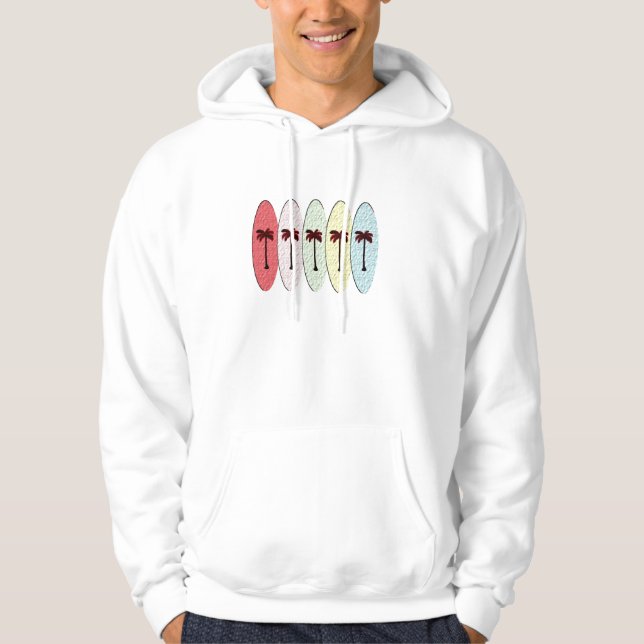 surfboards with palm trees hoodie (Front)