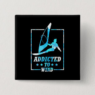 Surfer Addicted To Wind 2 Inch Square Button