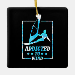 Surfer Addicted To Wind Ceramic Ornament