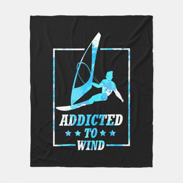 Surfer Addicted To Wind Fleece Blanket (Front)