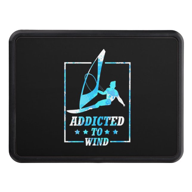 Surfer Addicted To Wind Trailer Hitch Cover (Front)
