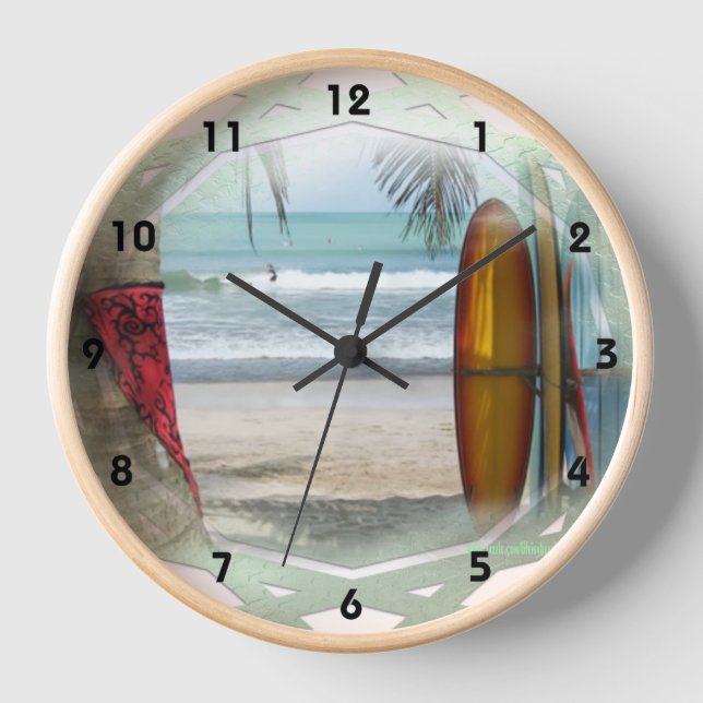 Surfer Art  Clock (Front)
