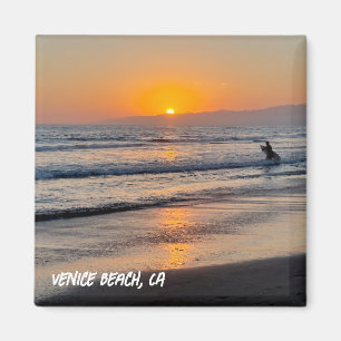 Surfer at Sunset - Venice Beach, CA Magnet