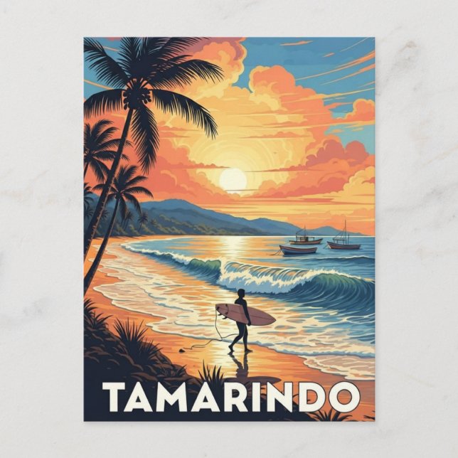 Surfer at Tamarindo Costa Rica Postcard (Front)