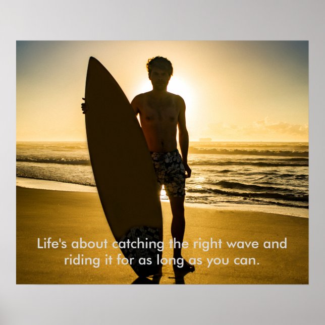 Surfer avec poster de devis (Devant)