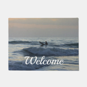 Surfer Awaits Welcome Doormat