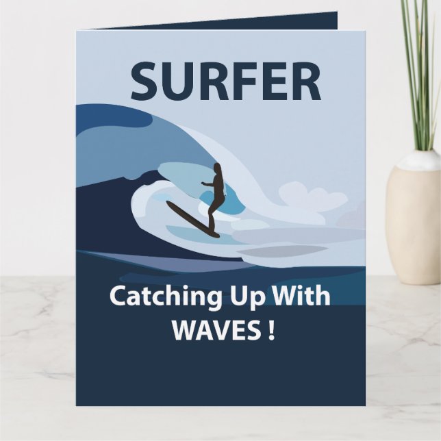Surfer Beach Surfing Greeting Card (Front)