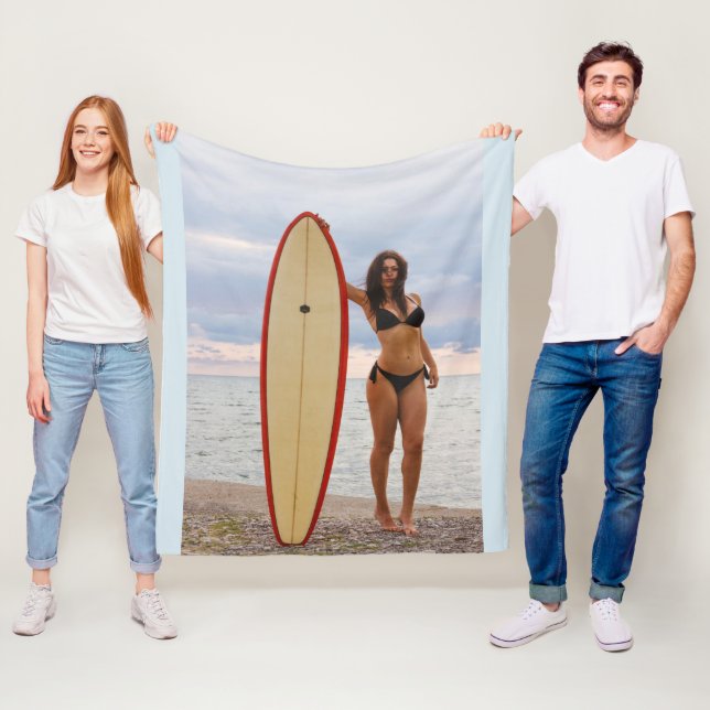 SURFER BIKINI GIRL BLANKET (In Situ)