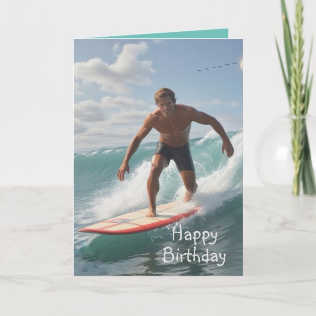 Surfer Birthday Card (Front)