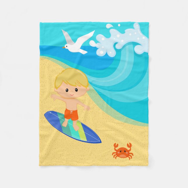 Surfer boy fleece blanket (Front)