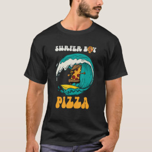 Surfer Boy for Who Love Surfing and Eat Pizzas Sum T-Shirt