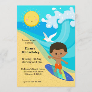 Surfer boy invitation