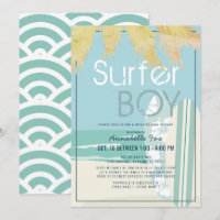 Surfer Boy Surfboards Beach Drive-by Baby Shower