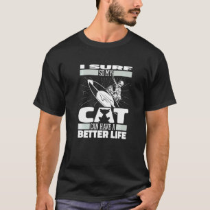 Surfer Cat Surfboard Waves Surfrider Surfing T-Shirt