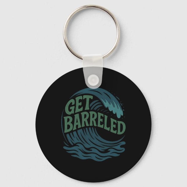 Surfer Catching A Rrel - Get Rreled  Keychain (Front)