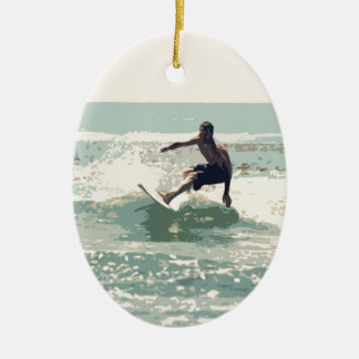 Surfer Ceramic Ornament