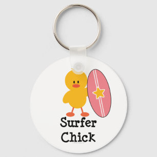 Surfer Chick Keychain