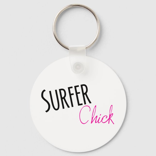 Surfer Chick Keychain (Front)