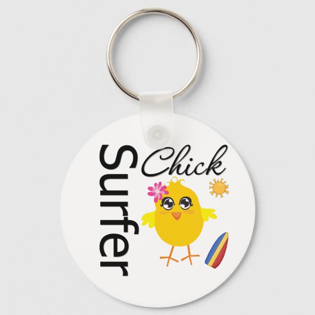 Surfer Chick Keychain (Front)