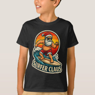 Surfer Claus Funny Santa Surf Instructor Surfing C T-Shirt