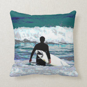 Surfer Design Throw Pillow