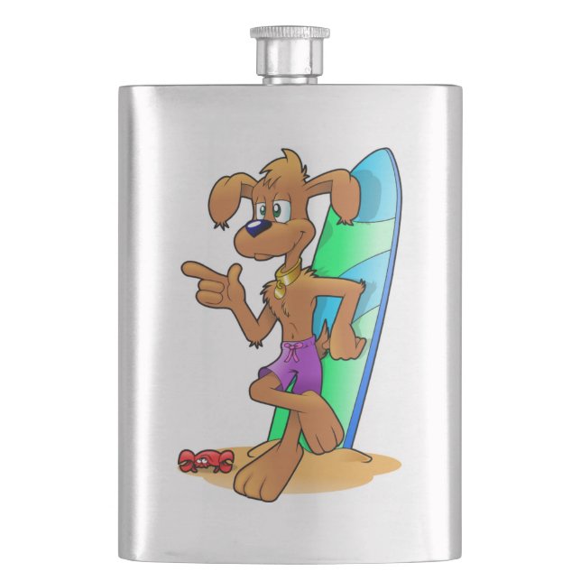 SURFER DOG HIP FLASK (Front)