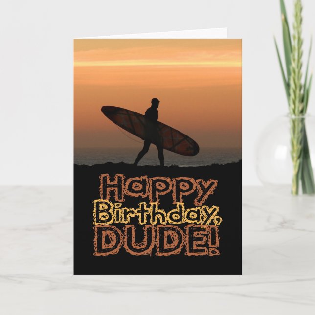 Surfer Dude Birthday Card (Front)