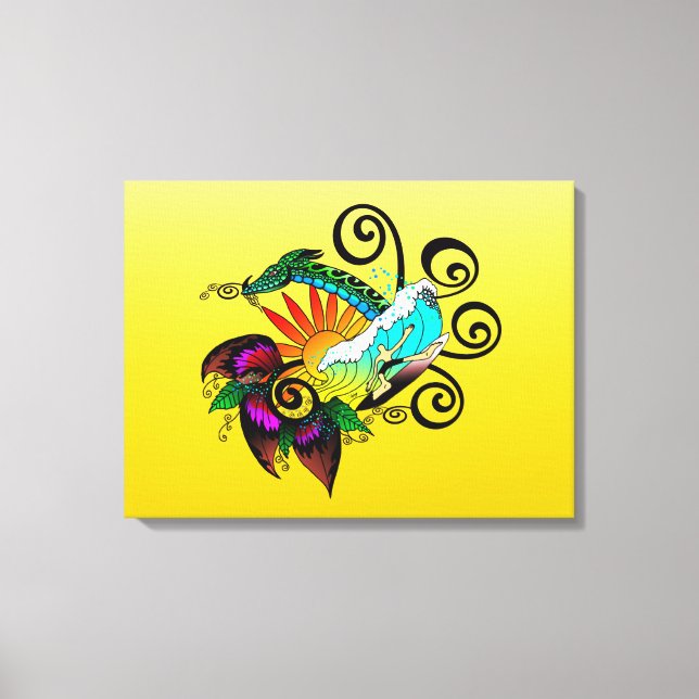 Surfer Dude Cartoon Canvas Print (Front)