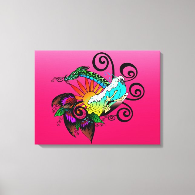 Surfer Dude Cartoon Canvas Print (Front)