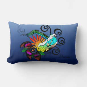 Surfer Dude Cartoon Lumbar Pillow