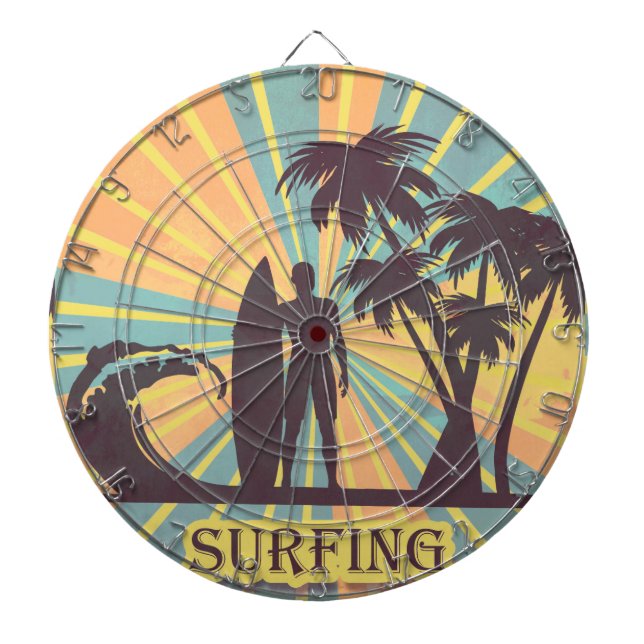 Surfer Dude Dart Board (Front)