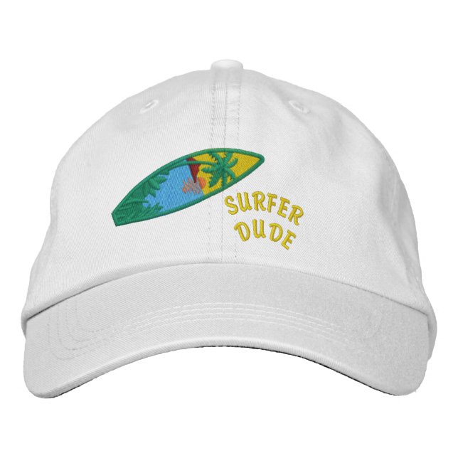 Surfer Dude Embroidered Cap (Front)