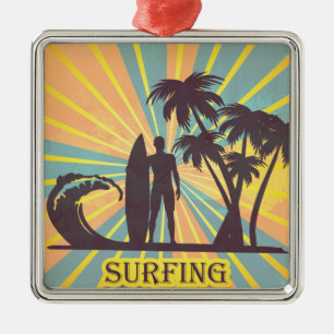 Surfer Dude Metal Ornament