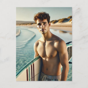 Surfer Dude on the beach Postcard