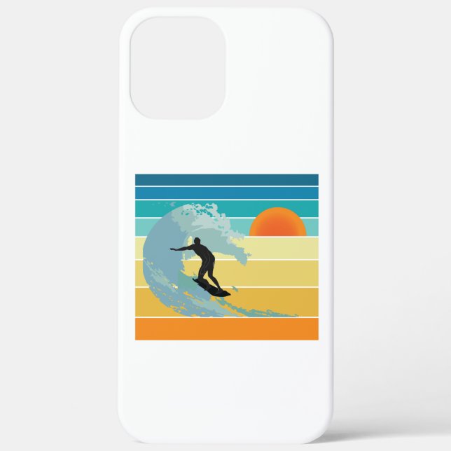 Surfer Dude Vintage Sunset Case-Mate iPhone Case (Back)