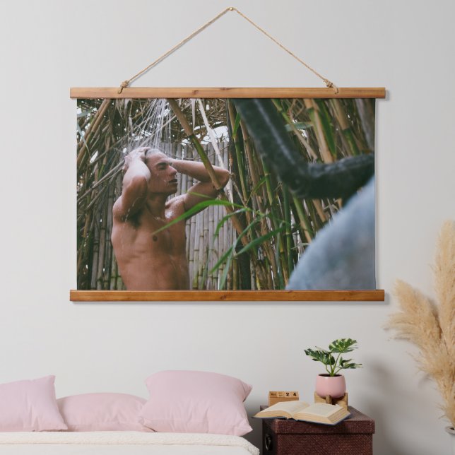 Surfer en bambou Douche en bois tapissé Tapisserie (Chambre à coucher)