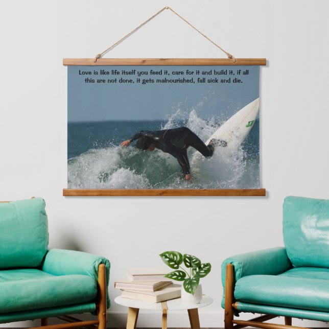 Surfer Falling into the Surf  Hanging Tapestry (Living Room)