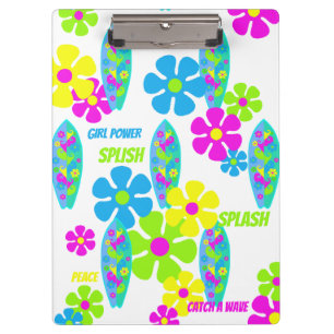 Surfer Flower Girl Room Decor Clipboard