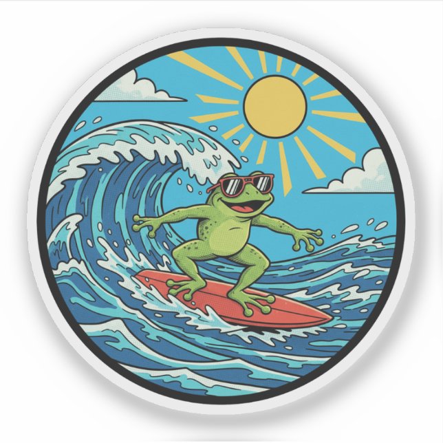 Surfer Frog - Catching a Wave (Front)