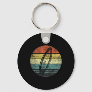 Surfer Gifts Retro Sunset Surfboard Silhouette Sur Keychain