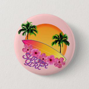 Surfer Girl 2 Inch Round Button