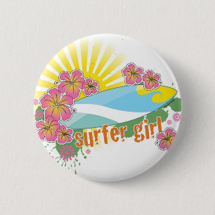 surfer girl 2 inch round button