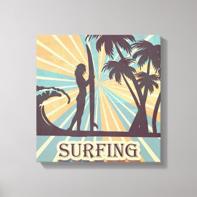 Surfer Girl Canvas Art (Front)