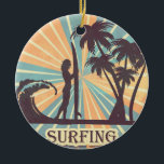 Surfer Girl Ceramic Ornament<br><div class="desc">Surfer Girl ceramic Ornament</div>