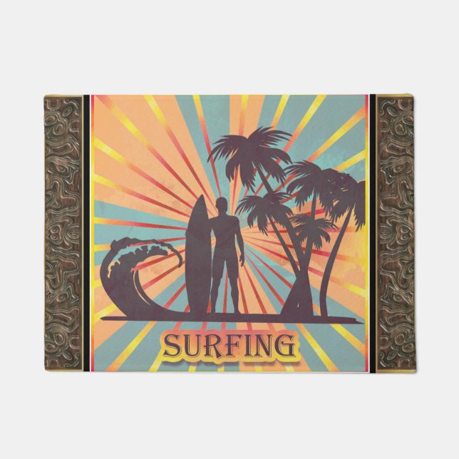 Surfer Girl Door Mat (Front)