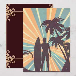 Surfer Girl Invitation Card